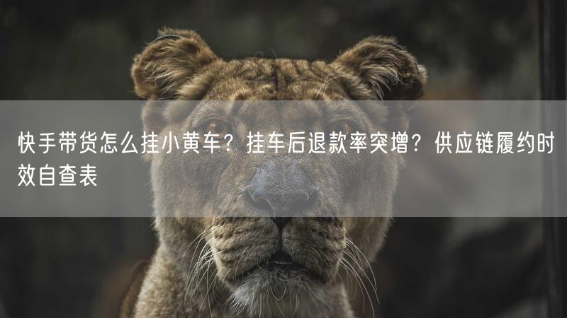 快手带货怎么挂小黄车？挂车后退款率突增？供应链履约时效自查表