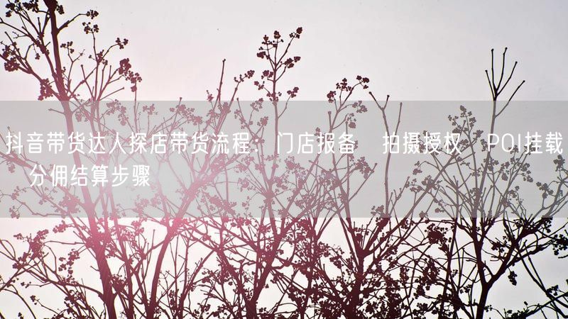 抖音带货达人探店带货流程：门店报备→拍摄授权→POI挂载→分
