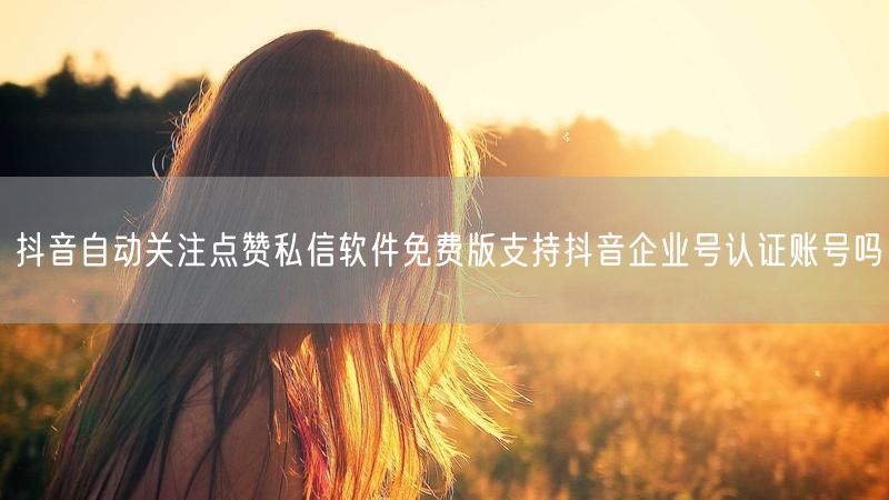 抖音自动关注点赞私信软件免费版支持抖音企业号认证账号吗