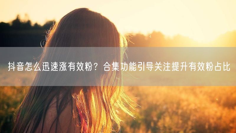 抖音怎么迅速涨有效粉？合集功能引导关注提升有效粉占比
